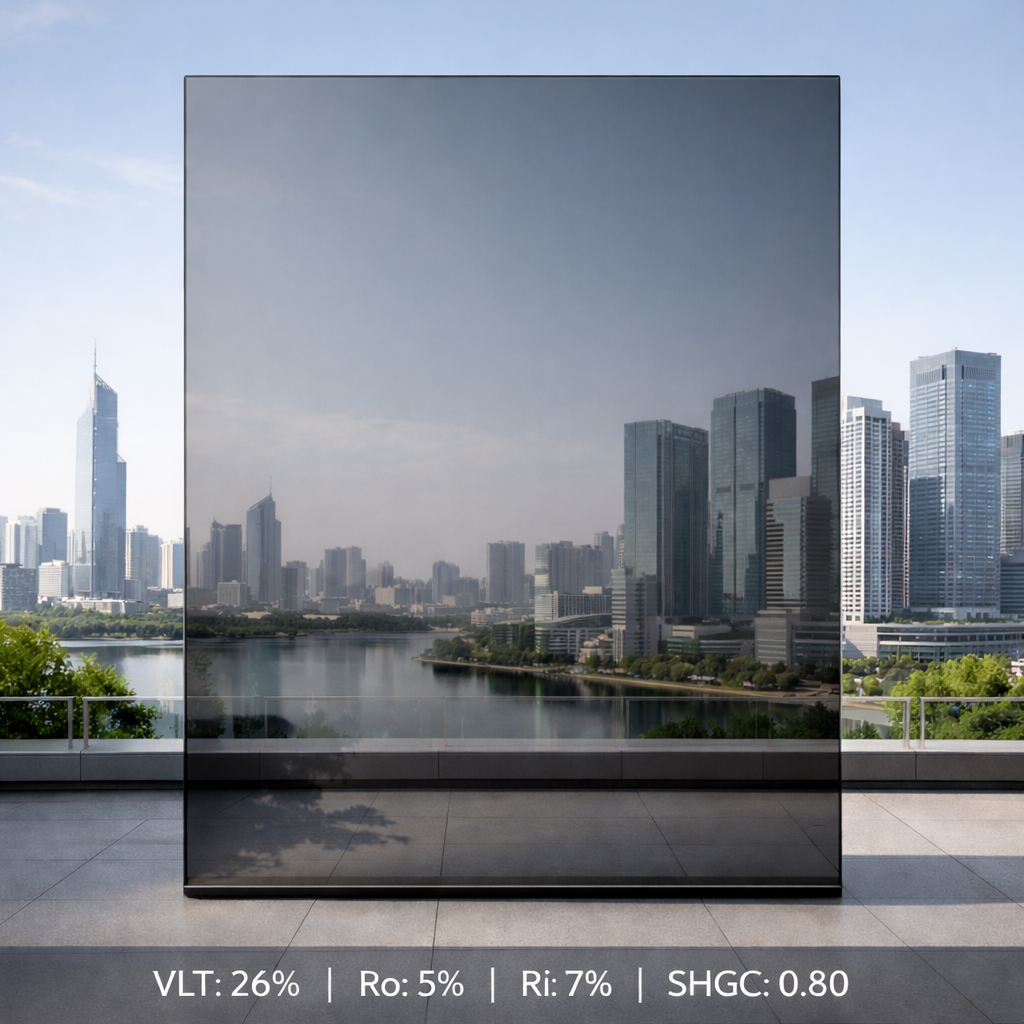 زجاج عاكس رمادي - فيجن Reflective Grey Glass - Vision